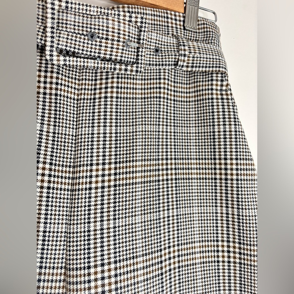 Zara High-Waist Plaid Trousers with Belt - Picture 2 of 4